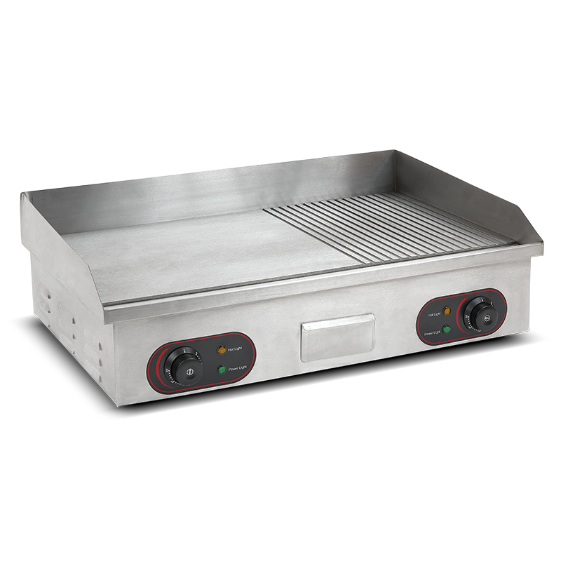 Flat/ribbed fry top 2200W + 2200W RS523